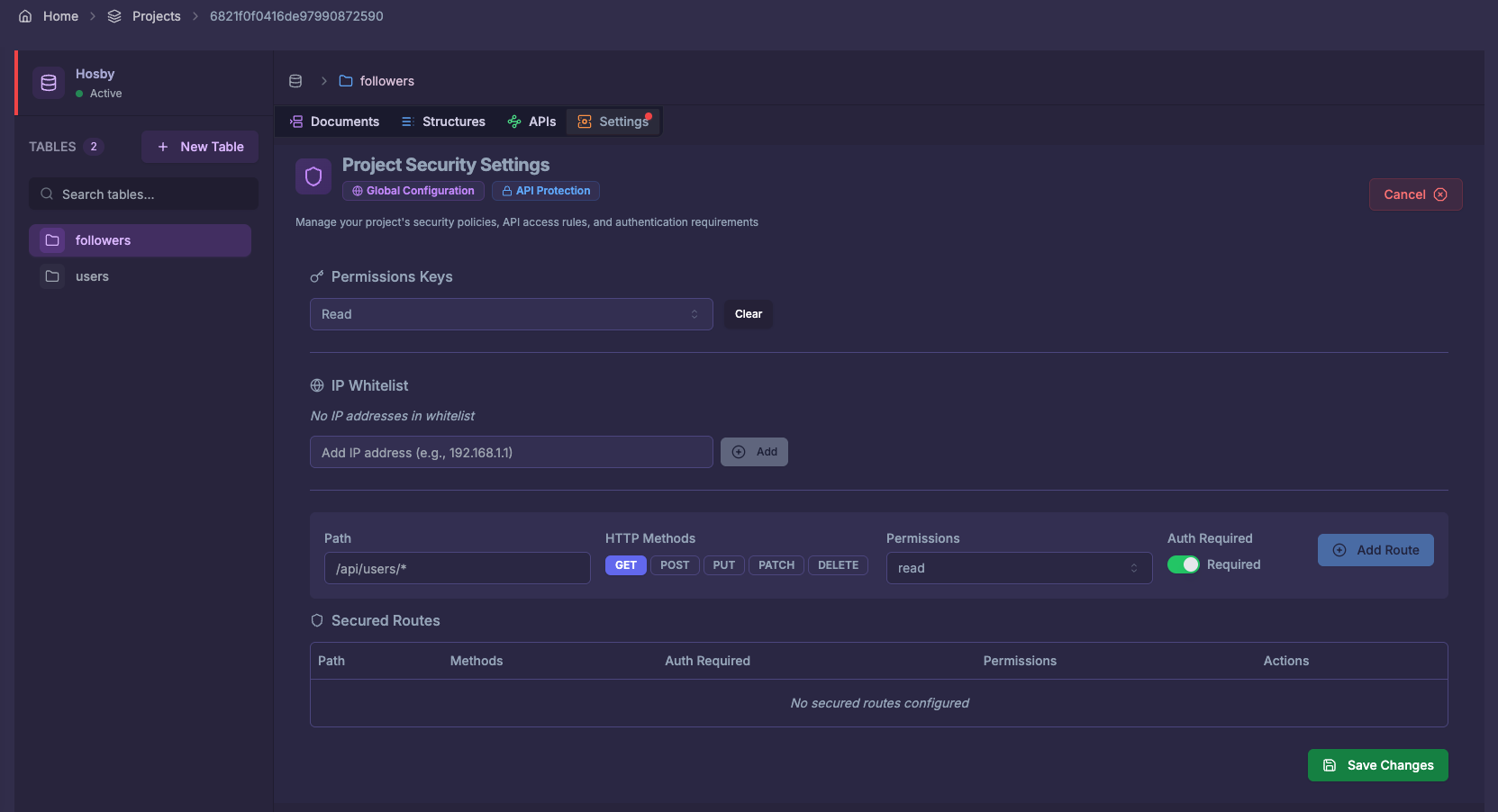 Create Security Interface